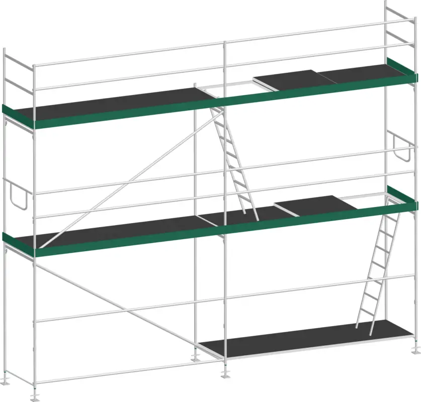 MJ Gerüst UNI 70 Stahl mit Holzboden 31 m² - 5,00 x 6,20 m Neu