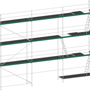 MJ Gerüst UNI 70 Stahl mit Holzboden 61 m² - 7,50 x 8,20 m Geprüft