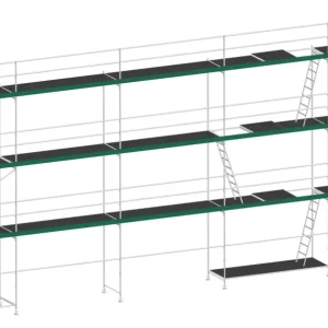 Ausverkauf MJ Gerüst UNI 70 Stahl mit Holzboden 103 m² - 12,50 x 8,20 m