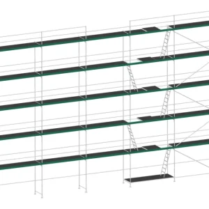 MJ Gerüst UNI 70 Stahl mit Holzboden 214 m² - 17,50 x 12,20 m Heißes Angebot