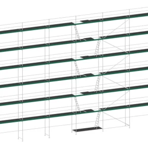MJ Gerüst UNI 70 Stahl mit Holzboden 284 m² - 20,00 x 14,20 m Neuheit