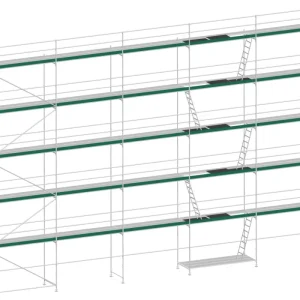 Direktkauf MJ Gerüst UNI 70 Stahl mit Stahlboden 184 m² - 18,00 x 10,20 m