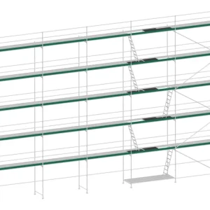 Heißes Angebot MJ Gerüst UNI 70 Stahl mit Stahlboden 256 m² - 21,00 x 12,20 m