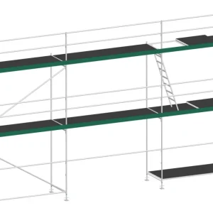 Sonderangebot MJ Gerüst UNI 70 Stahl mit Holzboden 56 m² - 9,00 x 6,20 m