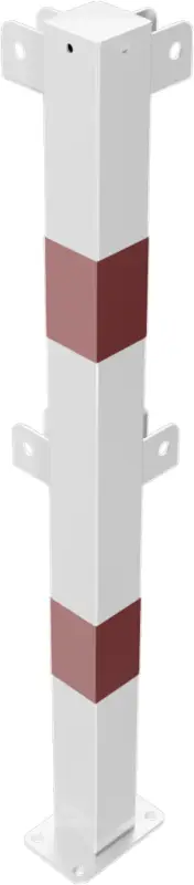 Schake Schutzgeländer Stahl Eckpfosten OD 70 x 70 mm weiß rot Saisonangebot