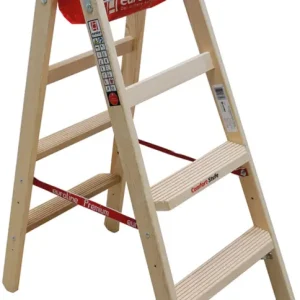 euroline Comfort Stehleiter Holz 2x4 Stufen hawego Zertifiziert