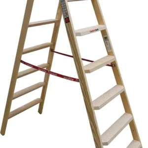 euroline Comfort Stehleiter Holz 2x7 Stufen hawego PLUS Solange Der Vorrat Reicht