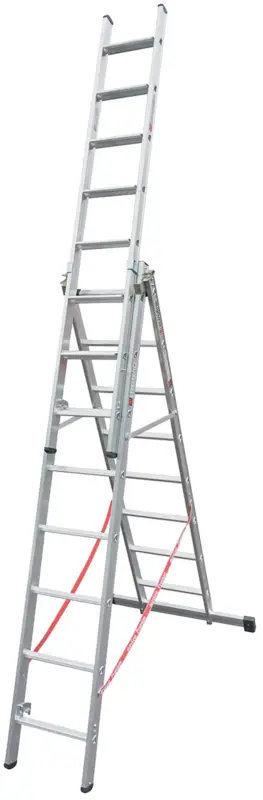 euroline Mehrzweckleiter PREMIUM Alu 3-teilig 3x8 Stufen-Sprossenkombination Super-Preis