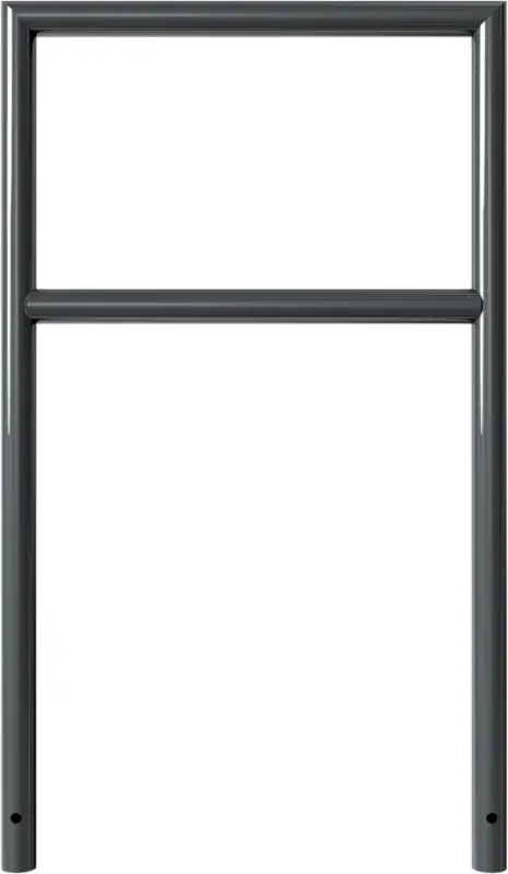 Geprüft Schake Anlehnbügel Stahl mit Querholm OE Ø 48 mm schwarzbraun - 700 x 1200 mm