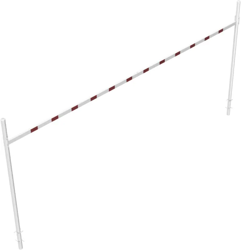 Schneller Versand Schake Höhenbegrenzer variabel - 2 Standpfosten Stahl OE Ø 102 mm weiß rot - 8000 mm