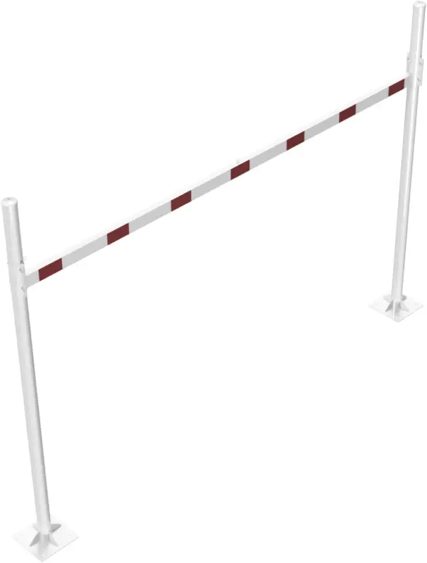 Schake Höhenbegrenzer variabel - 2 Standpfosten Stahl OD Ø 102 mm weiß rot - 4000 mm Schnäppchen