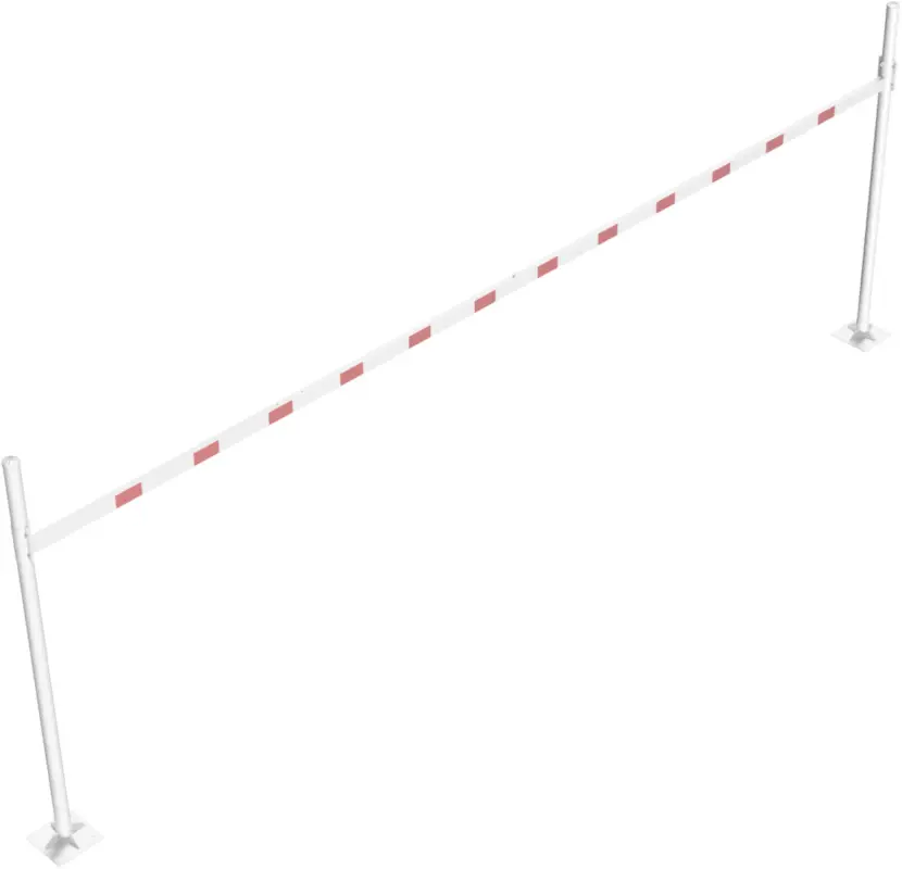 Sonderaktion Schake Höhenbegrenzer variabel - 2 Standpfosten Stahl OD Ø 102 mm weiß rot - 8000 mm