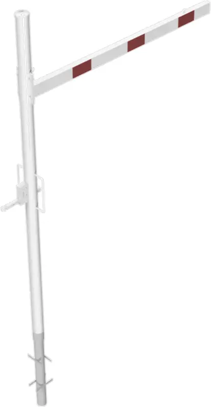 Schake Höhenbegrenzer variabel - 1 Drehpfosten Stahl OEP Ø 102 mm weiß rot - 2000 mm Versand Am Gleichen Tag