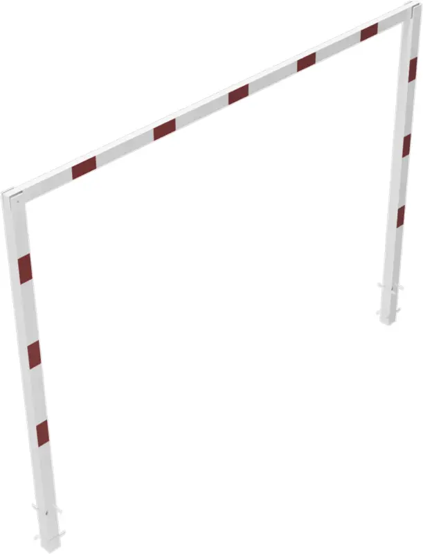 Direktkauf Schake Höhenbegrenzer feststehend - 2 Standpfosten Stahl OE 100 x 100 mm weiß rot - 4000 mm