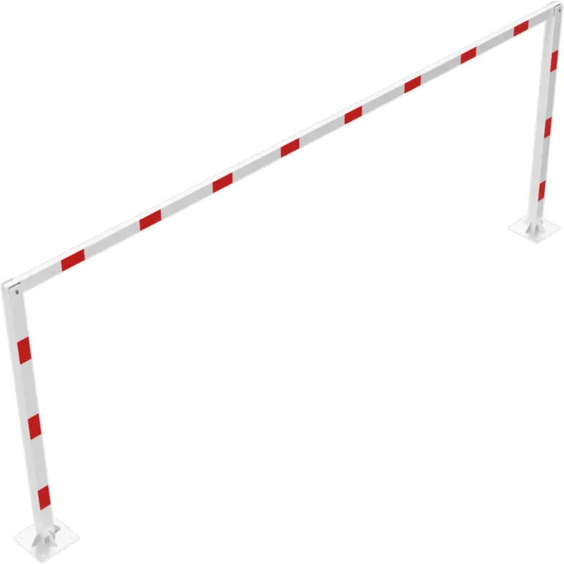 Super-Preis Schake Höhenbegrenzer feststehend - 2 Standpfosten Stahl OD 100 x 100 mm weiß rot - 6000 mm