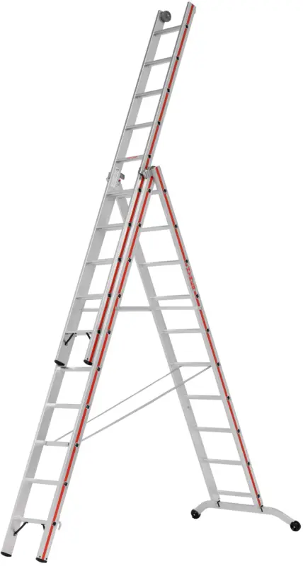 Ausverkauf Hymer Mehrzweckleiter Alu 3-teilig 3x10 Stufen-Sprossenkombination