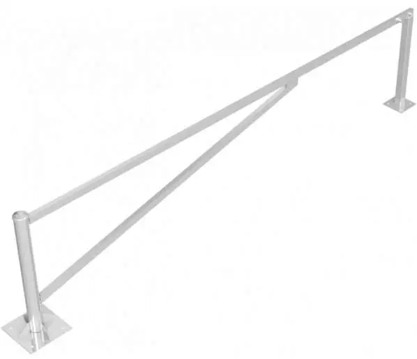 Schake Drehschranke mit 2 Auflagestützen - Schrankenbaum 60 x 40 mm ODD verzinkt - 4000 mm Finale Aktion