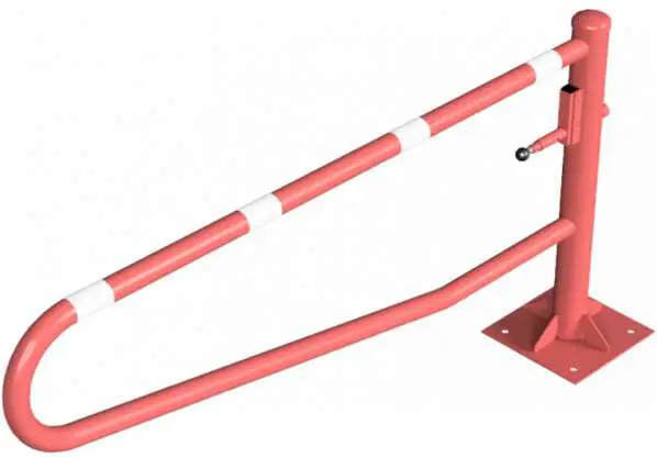 Schake Drehschranke - Schrankenbaum Ø 60 mm ODV rot weiß - 2000 mm Neu Im Sortiment