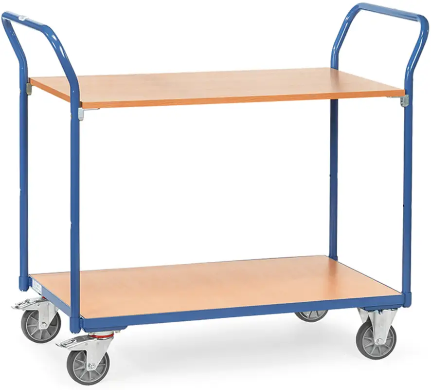 Fetra Tischwagen leicht mit zwei Holzplattformen 1000 x 600 mm Jetzt Bestellen