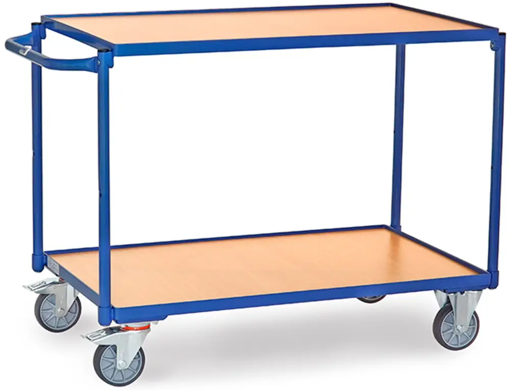 Top-Angebot Fetra Tischwagen SW leicht mit zwei Holzplattformen 1000 x 600 mm