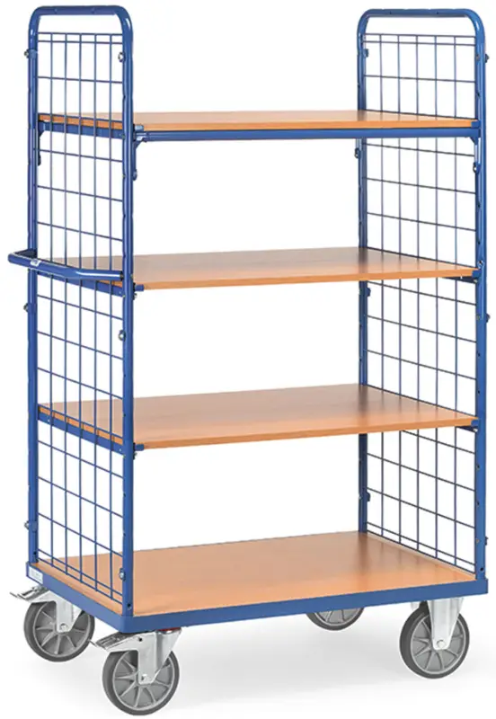 Fetra Doppelstirnwand-Etagenwagen DG mit vier Böden 1000 x 700 mm Online Kaufen