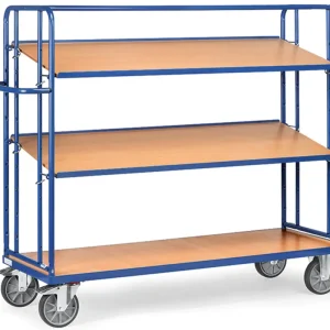 Fetra Etagenwagen mit drei verstellbaren Holzböden 1250 x 610 mm Neuheit