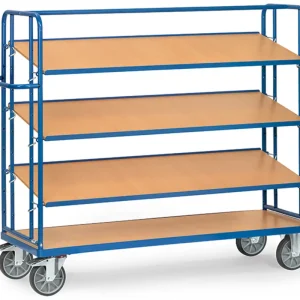 Fetra Etagenwagen mit vier verstellbaren Holzböden 1650 x 610 mm Markenware