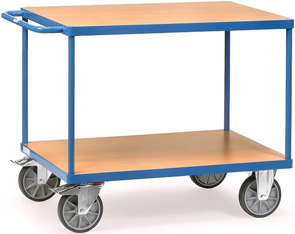 Bestseller Fetra Tischwagen schwer mit zwei Holzplattformen 1000 x 600 mm