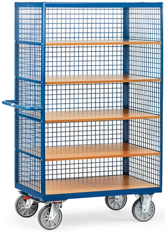 Fetra Drahtkastenwagen mit fünf Holzböden 1200 x 780 mm Highlight