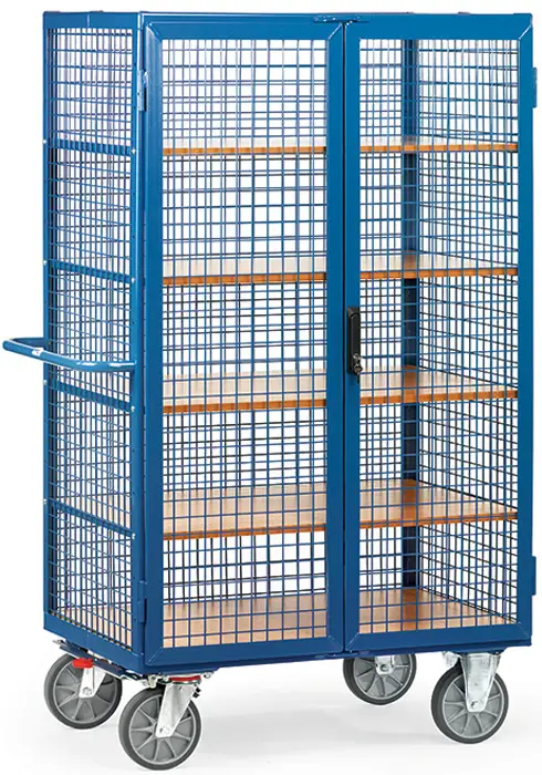 Jetzt Bestellen Fetra Drahtkastenwagen mit fünf Holzböden und Treibriegelverschluss 1000 x 680 mm