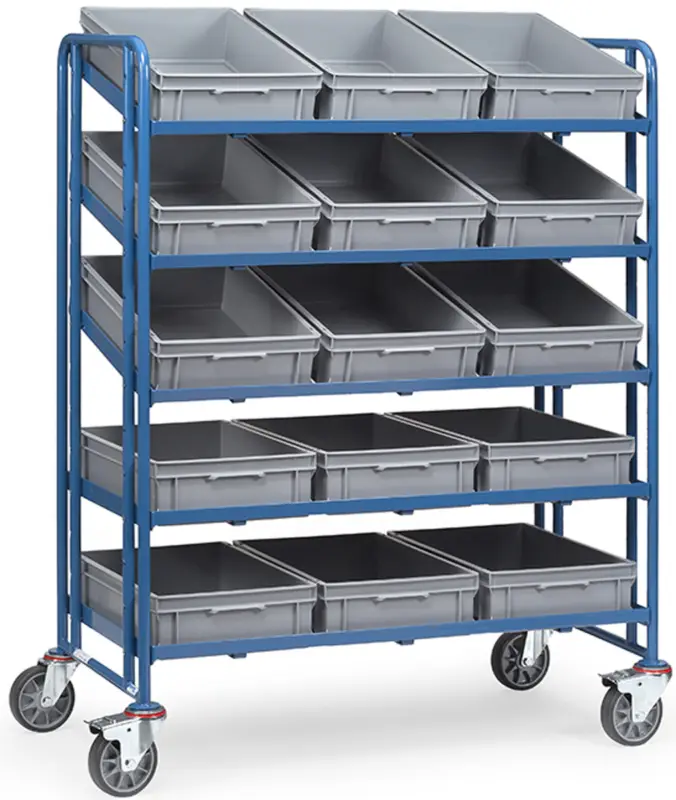 Fetra Eurokastenwagen mit fünfzehn gleichen Kästen 1240 x 610 mm Versand Am Gleichen Tag