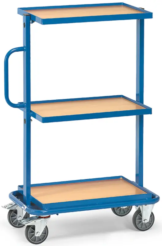 Fetra Beistellwagen mit Holzplattformen 605 x 405 mm Online Kaufen