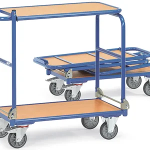 Fetra Klappwagen mit zwei Holzplattformen 900 x 600 mm Schneller Versand