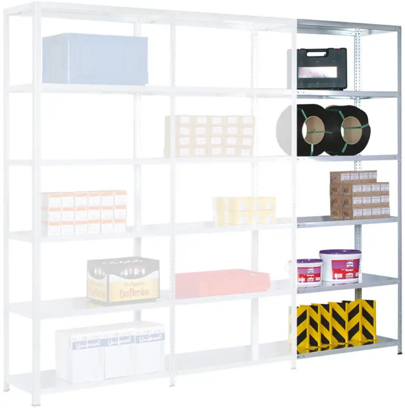 Regalwerk RUDI Schraubregal 350 6 Anbaufeld 2500 x 1285 x 300 mm Geprüft