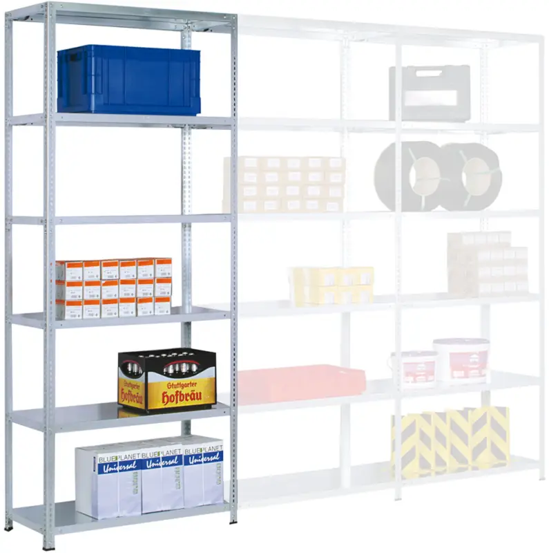 Top-Angebot Regalwerk RUDI Schraubregal 350 6 Grundfeld 2500 x 1005 x 500 mm