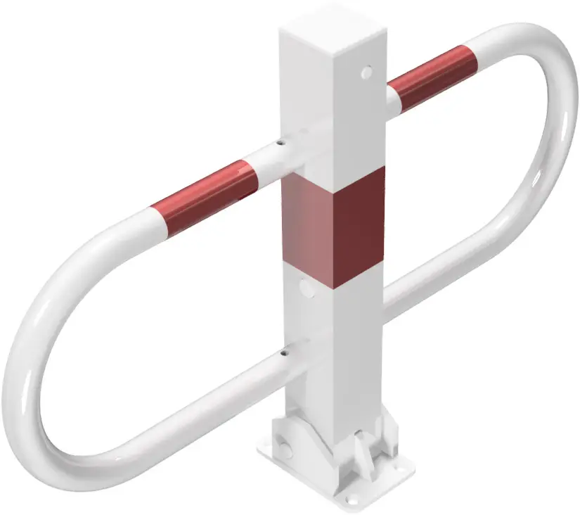 Sonderaktion Schake Parkplatzsperre Oval UDP 70 x 70 mm weiß rot - 500 mm