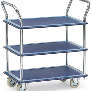 Fetra Ganzstahl Tischwagen zwei Stahlplattformen 740 x 480 mm Super-Preis