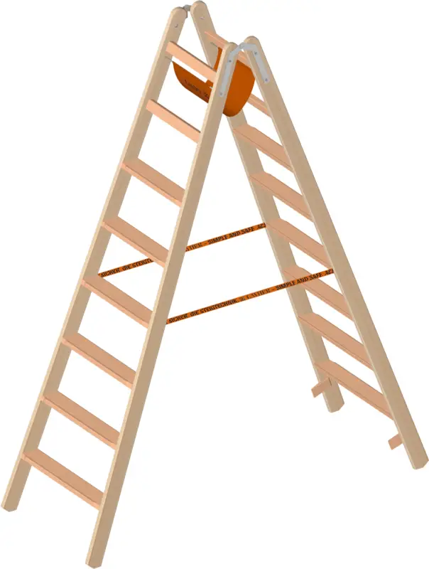 Kracherpreis Layher Stehleiter Holz 2 x 8 Stufen