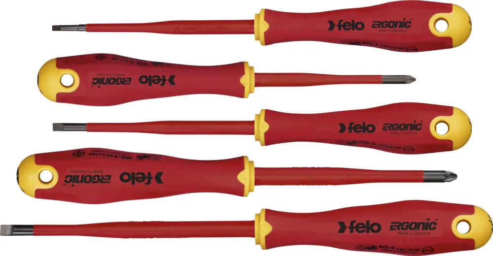 Heißes Angebot Felo Schraubendreher Satz 5-teilig ERGONIC VDE E-Slim 413 SL PZ