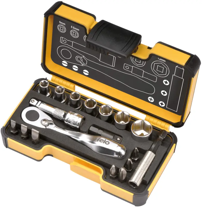 Felo Schraubendreher Werkzeugsatz XS Inch 18-teilig 1 4 Zoll Markenprodukt