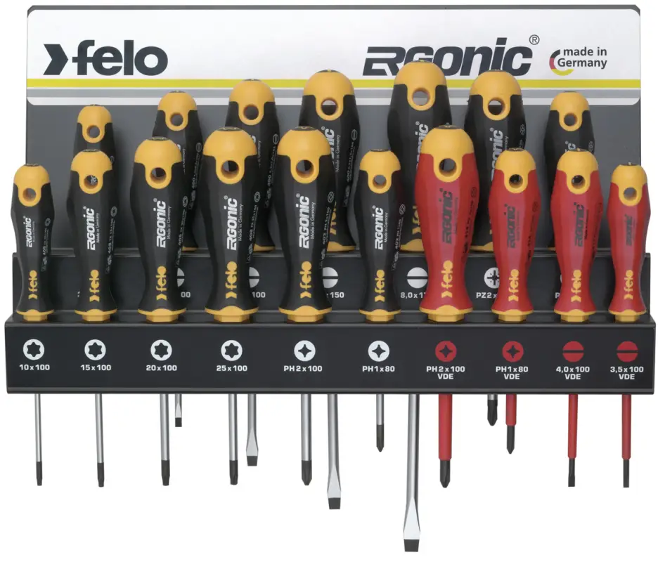 Felo Schraubendreher XXL-Rack 17-teilig ERGONIC 400 SL PZ PH T Super-Preis