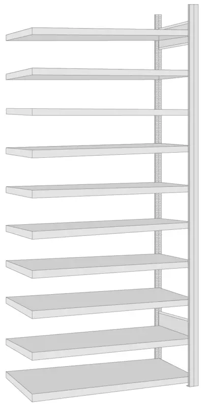 Regalwerk BERT Sichtlagerkastenregal Anbaufeld 2000 x 875 x 400 mm Mega-Angebot