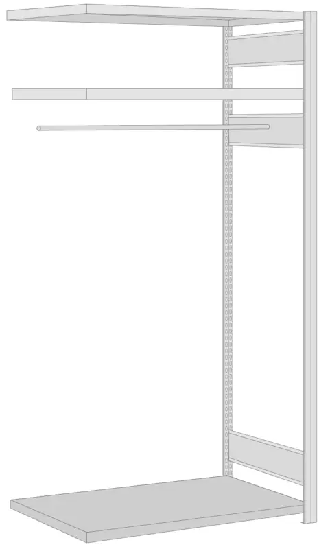 Abverkauf Regalwerk BERT Garderobenregal Anbauregal nicht erweiterbar 2000 x 1005 x 600 mm