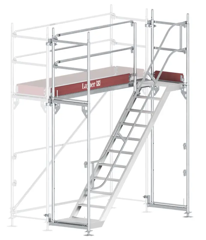 Layher Blitz Treppenturm-Vorbau Alu - 2,57 x 2,20 m Schnäppchen