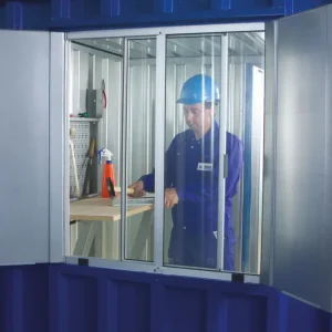 BOS Container Schnellbauhalle - Aufpreis Schiebefenster mit Blendläden 750 x 850 mm Finale Aktion