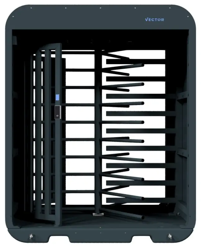 Nur Heute Schake Vector V-Turnstile-Guard tiefschwarz - elektromechanisch - lokale beidseitige Zutrittskontrolle