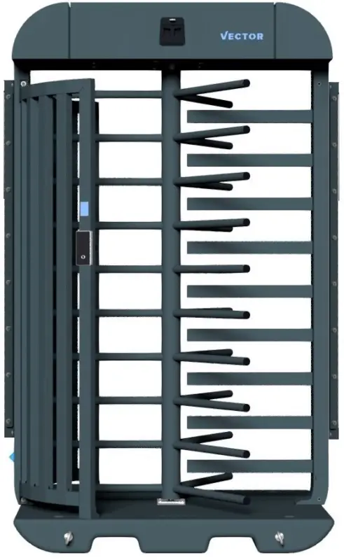 Schake Vector V-Turnstile-Compact tiefschwarz - elektromechanisch - lokale beidseitige Zutrittskontrolle - Doppelstabzaunmodul Must-Have