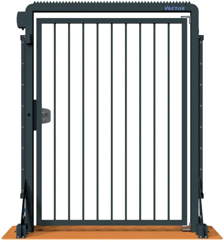 Schake Vector V-Door-Steelplate tiefschwarz - Knauf - Doppelstabzaunmodul Neue Ware