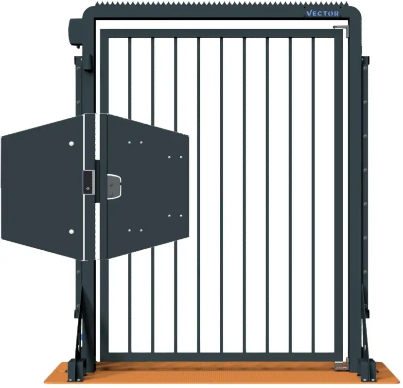 Online Kaufen Schake Vector V-Door-Steelplate tiefschwarz - Knauf - lokale einseitige Zutrittskontrolle - Doppelstabzaunmodul