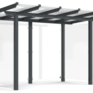 WSM Überdachung Passau einseitig - P12B UP Fertig montiert - RAL 7016 Schnäppchen